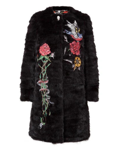 Shop Philipp Plein Fur Coat Long "angus"