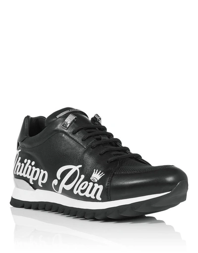 Philipp Plein Branded Lace-up Trainers In Black