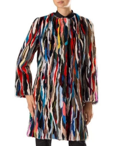 Shop Philipp Plein Fur Coat "rainbow"