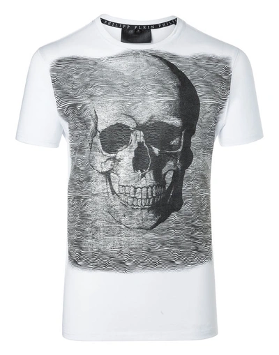 Shop Philipp Plein T-shirt Round Neck Ss "norie" In White
