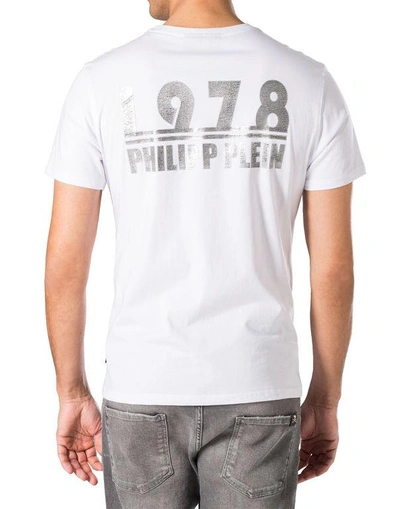 Shop Philipp Plein T-shirt Round Neck Ss "norie" In White