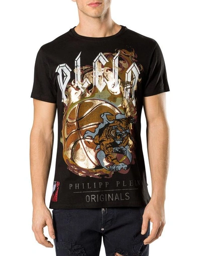 Shop Philipp Plein T-shirt Round Neck Ss "khaky"