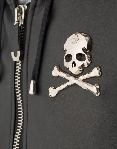 Shop Philipp Plein Leather Vest Short "my Skull"