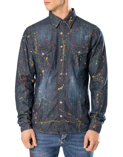 Shop Philipp Plein Denim Shirt "odawa"