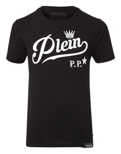 Philipp Plein T-shirt Round Neck Ss "my Way" In Black