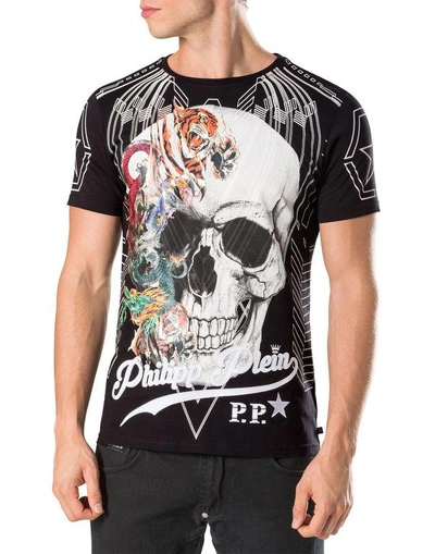 Shop Philipp Plein T-shirt Round Neck Ss "animals Skull"