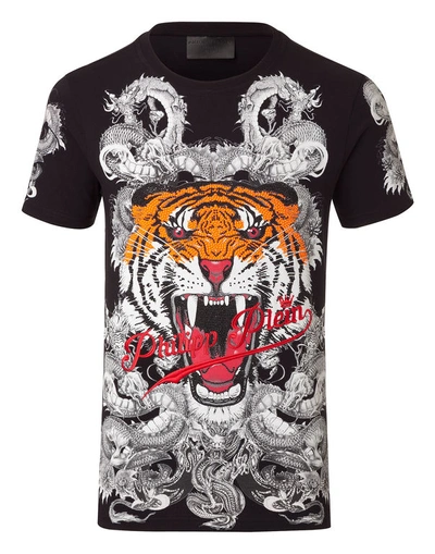 Philipp Plein Swarovski Tiger And Dragon T-shirt In Black | ModeSens