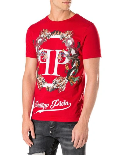 Shop Philipp Plein T-shirt Round Neck Ss "plein´s Animals"