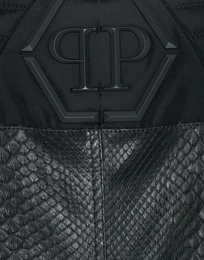 Shop Philipp Plein Leather Jacket "smash" In Black