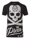 PHILIPP PLEIN T-SHIRT ROUND NECK SS "BLACK AND WHITE",S17CMTK0142PJY002N02