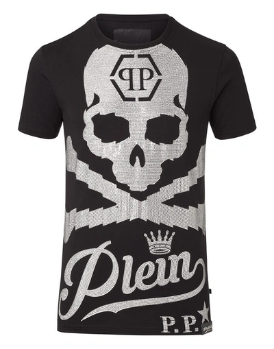 Philipp Plein T-shirt Round Neck Ss "black And White"