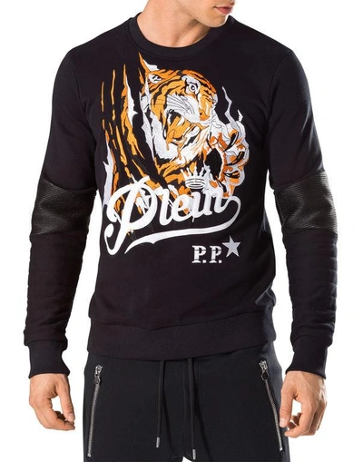 Shop Philipp Plein Sweatshirt Ls "blood Tiger"