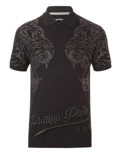 Philipp Plein Polo Shirt Ss "lost" In Black / Black