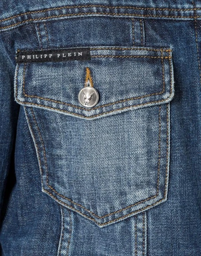 Shop Philipp Plein Denim Jacket "so Dead"