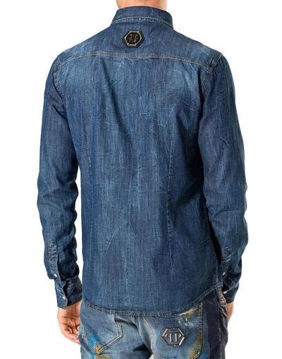 Shop Philipp Plein Denim Shirt Ls "flirt"