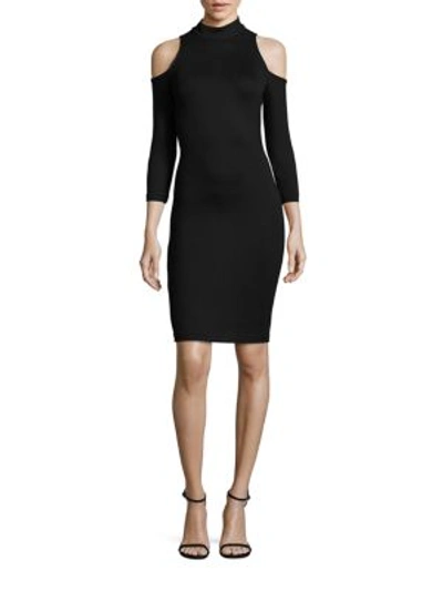 Shop L Agence Nico Cold Shoulder Dress In Black