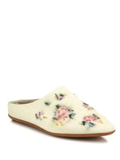 The Row Bea Painted Canvas Slipper, Multicolor In Natural Paint