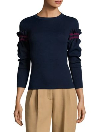 3.1 Phillip Lim / フィリップ リム Pullover With Ruffle Sleeves In Navy