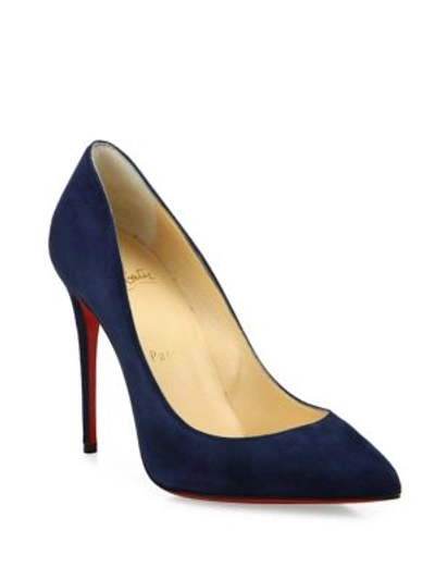 Christian Louboutin Pigalle Follies Suede Pumps In Navy