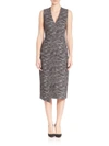 Alice And Olivia Carissa Faux Wrap Dress In Black-ivory