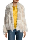 HELMUT LANG Plaid Faux Fur Jacket