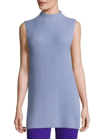 Escada Sumor Cashmere And Wool Sweater In Blue Iris