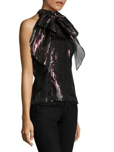 Shop Milly Gwyneth Metallic Top In Multi