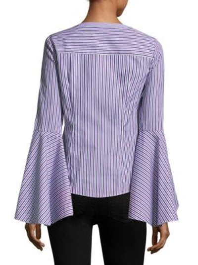 Shop Milly Michelle Cotton Blouse In Violet