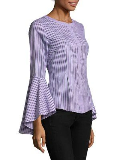 Shop Milly Michelle Cotton Blouse In Violet