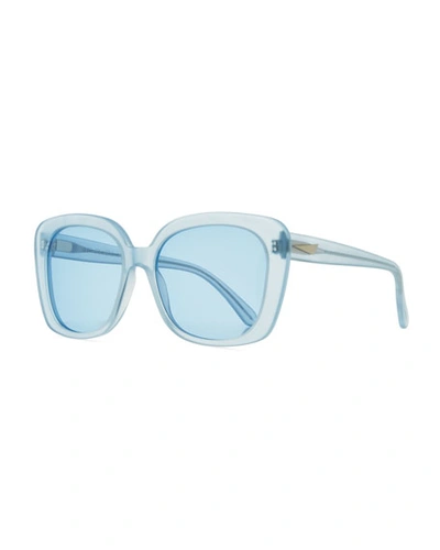 Prism Monaco Printed Square Sunglasses In Light Blue