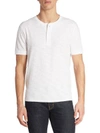 Vince Short Sleeve Slub Henley In White