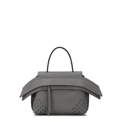 Shop Tod's Wave Bag Mini In Grey