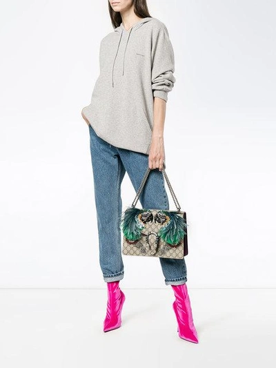 Gucci Dionysus Parrot embroidered Gg Supreme Chain Shoulder Bag In
