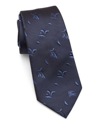 Burberry Manston Leaf Silk Tie In Blue