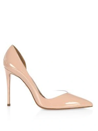 Shop Aquazzura Eclipse Closed Toe Pumps In Powder Pink