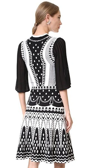 Shop Temperley London Silver Mist Dress In Black Mix