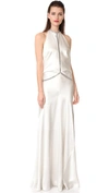 ALEXANDER WANG BACKLESS GOWN WITH FISHBONE CHAIN