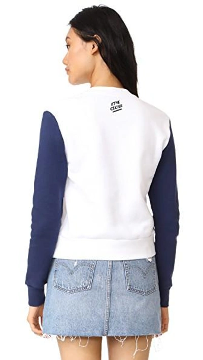 Shop Etre Cecile Cou Cou Dog Sweatshirt In White/marine