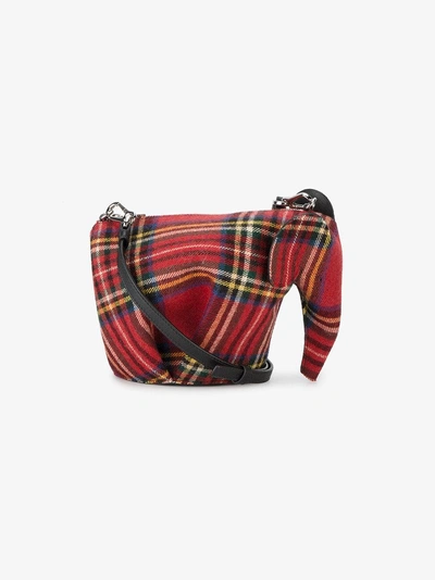 Shop Loewe Red Elephant Mini Tartan Bag In Multicolour
