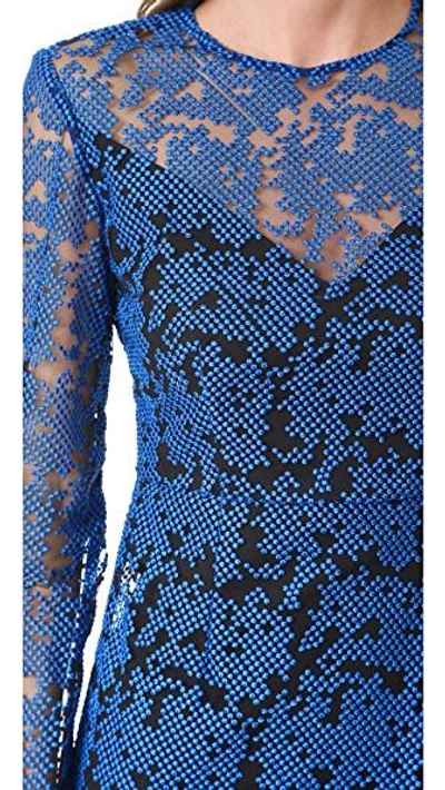 Shop Diane Von Furstenberg Tailored Midi Dress In Klein Blue/black