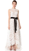 MONIQUE LHUILLIER SLEEVELESS HIGH LOW GOWN