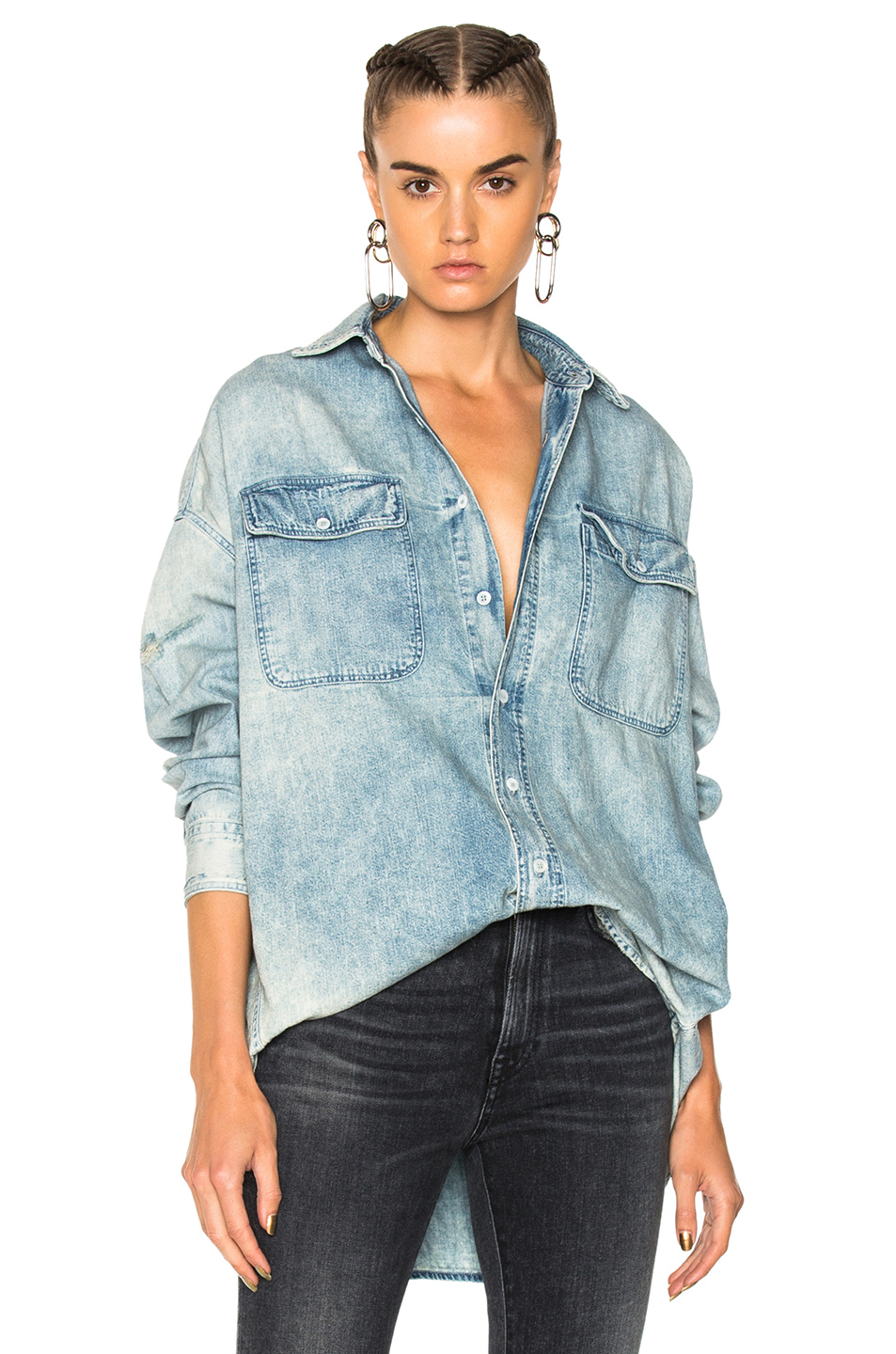 r13 oversized denim shirt