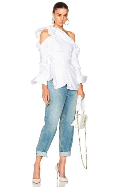 Shop Monse One Shoulder Blouse In White