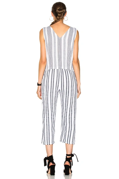 Shop Lemlem Yeshi Jumpsuit In Geometric Print,stripes,white