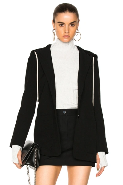 Shop Helmut Lang Hooded Blazer Jacket In Black