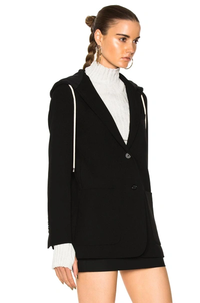 Shop Helmut Lang Hooded Blazer Jacket In Black