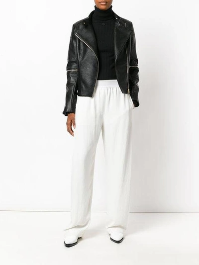 Shop Stella Mccartney Asymmetric Fitted Jacket In Black