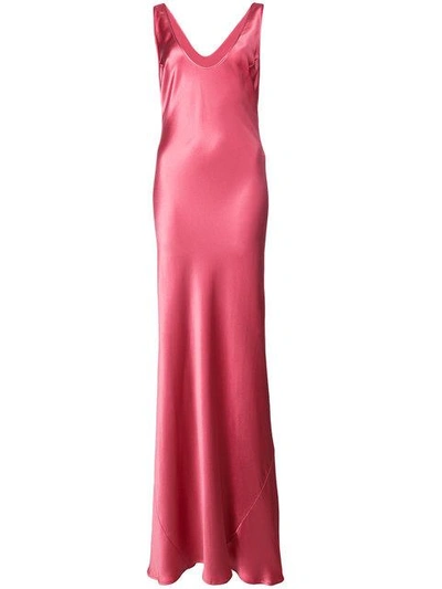 Shop Galvan V Neck Gown In Pink