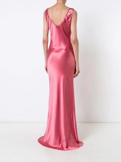 Shop Galvan V Neck Gown In Pink