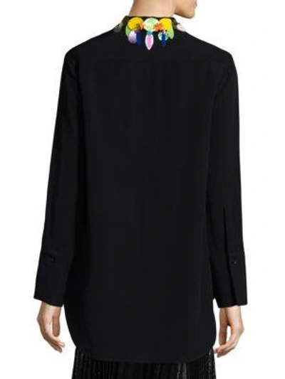 Shop Christopher Kane Embellished Button-front Shirt In Black